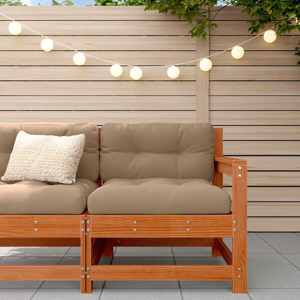 vidaXL Canap&eacute; d'angle de jardin Pin massif Brun Cir&eacute;