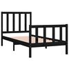 vidaXL Cadre de lit sans matelas noir 75x190 cm bois massif