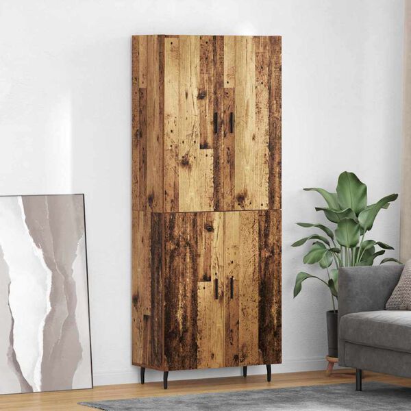 vidaXL Haut Armoire 2 pcs Bois Ancien Bois d'ing&eacute;nierie