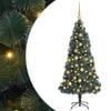 vidaXL Arbre de No&euml;l artificiel pr&eacute;-&eacute;clair&eacute; avec ensemble de boules