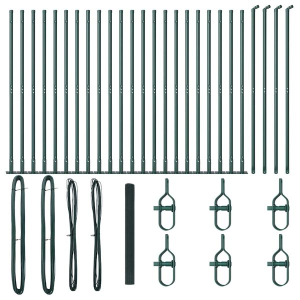 vidaXL Poteau de cl&ocirc;ture. Vert 50 x 1,4 m (mailles de 19 x 19 mm)