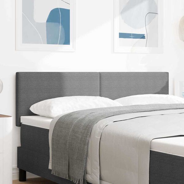 vidaXL T&ecirc;te de lit LED avec t&ecirc;te de lit Gris clair 144 cm Polyester