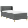 vidaXL Lit &agrave; ressorts avec matelas Gris fonc&eacute; 90 x 190 cm tissu