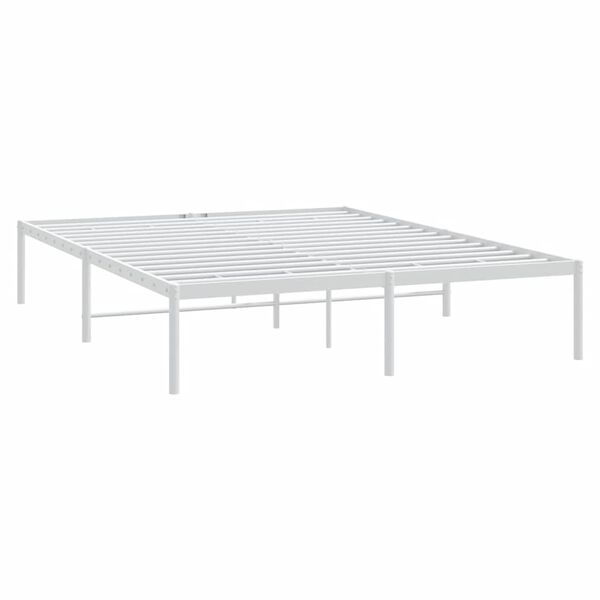 vidaXL Cadre de lit m&eacute;tal sans matelas blanc 160x200 cm