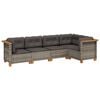 vidaXL Salon de jardin 5 pcs avec coussins gris r&eacute;sine tress&eacute;e