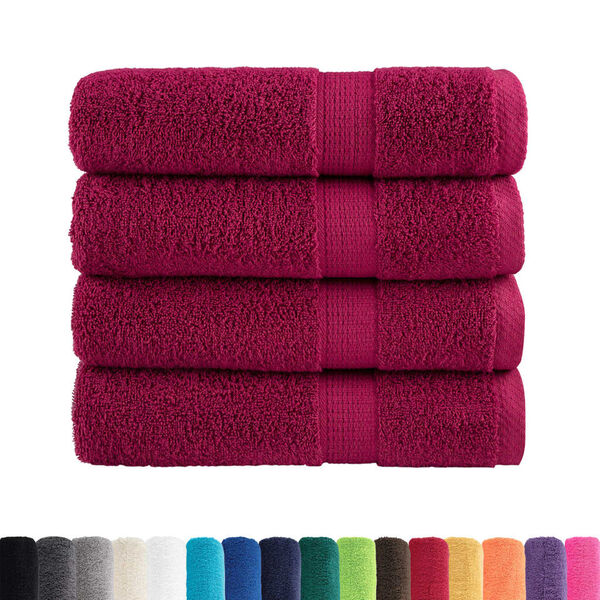 vidaXL Essuie-mains de qualit&eacute; sup&eacute;rieure SOLUND 4 pcs bordeaux