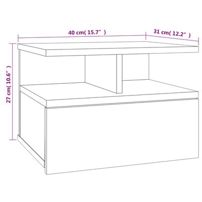 vidaXL Table de chevet flottante Chêne marron Bois d’ingénierie