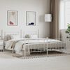 vidaXL Cadre de lit m&eacute;tal sans matelas et pied de lit blanc 200x200 cm
