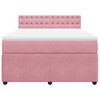vidaXL Sommier &agrave; lattes de lit avec matelas Rose 140x190 cm Velours