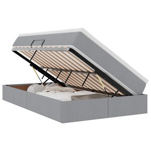 vidaXL Lit avec rangement et matelas Gris clair 120 x 200 cm Polyester