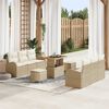 vidaXL Ensemble de canapé de jardin 9 pcs Beige Poly rotin