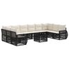 vidaXL Ensemble de canap&eacute; de jardin 11 pc Noir et blanc cr&egrave;me