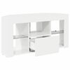 vidaXL Meuble TV LED d'Angle Blanc brillant 100 x 40 x 50 cm