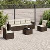 vidaXL Salon de jardin avec coussins 7 pcs marron r&eacute;sine tress&eacute;e