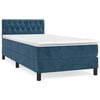 vidaXL Sommier &agrave; lattes de lit avec matelas Bleu fonc&eacute; 90x190 cm