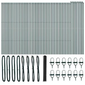 vidaXL Fixation au sol hexagonale 100 x 1 m Acier recouvert de PVC