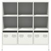 vidaXL Buffet haut blanc 101,5x39x103,5 cm acier