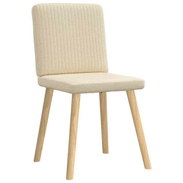 vidaXL Chaises &agrave; manger lot de 2 cr&egrave;me tissu