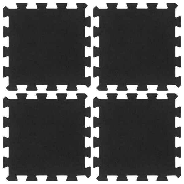 vidaXL Carreaux de sol caoutchouc 4 pcs noir 16 mm 30x30 cm