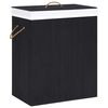 vidaXL Panier &agrave; linge avec une seule section bambou noir 83 L
