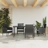 vidaXL Ensemble &agrave; manger de jardin 5 pcs noir r&eacute;sine tress&eacute;e et acier