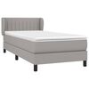 vidaXL Sommier &agrave; lattes de lit avec matelas Gris clair 90x200 cm Tissu