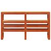 vidaXL T&ecirc;te de lit avec &eacute;tag&egrave;res marron cire 140 cm bois massif de pin