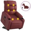 vidaXL Fauteuil inclinable de massage &eacute;lectrique rouge bordeaux