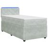 vidaXL Lit boxspring avec matelas Gris clair 80 x 200 cm Velours