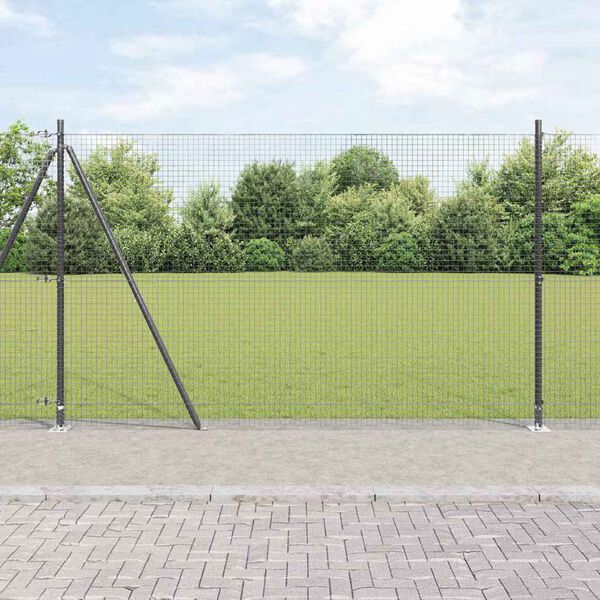 vidaXL Poteau de cl&ocirc;ture. Gris 10 x 1,5 m (treillis de 25 x 25 mm)