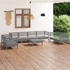 vidaXL Salon de jardin 9 pcs Gris Bois de pin massif