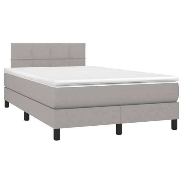 vidaXL Sommier &agrave; lattes de lit matelas LED Gris clair 120x200 cm Tissu
