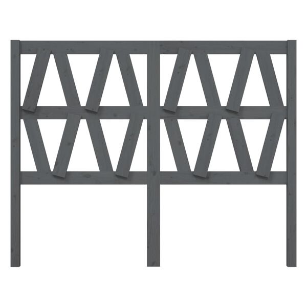 vidaXL T&ecirc;te de lit Gris 126x4x100 cm Bois massif de pin