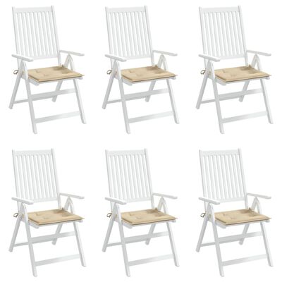 vidaXL Coussins de chaise jardin lot de 6 beige 40x40x3cm tissu oxford