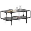 vidaXL Table basse avec dessus en verre noir 98,5x50x45 cm acier