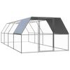vidaXL Poulailler 3x8x2 m acier galvanis&eacute;