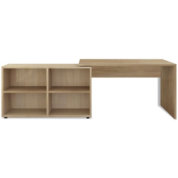 vidaXL Bureau d'angle 4 &eacute;tag&egrave;res ch&ecirc;ne