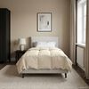 vidaXL Duvet d'hiver Matelass&eacute; Cr&egrave;me 135 x 200 cm Microfibre