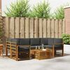 vidaXL Ensemble de canap&eacute;s d'ext&eacute;rieur 7 pcs Naturel et Anthracite