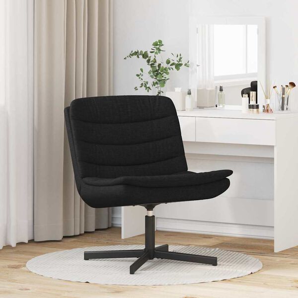 vidaXL Chaise pivotante Noir 63 x 75 x 76 cm tissu