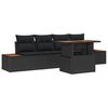 vidaXL Ensemble de canap&eacute; de jardin 5 pcs Noir Poly rotin