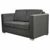 vidaXL Canap&eacute; &agrave; 2 places Tissu Gris fonc&eacute;
