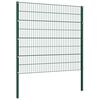 vidaXL Panneau de cl&ocirc;ture avec poteaux en fer 176,5 x 160 cm Vert