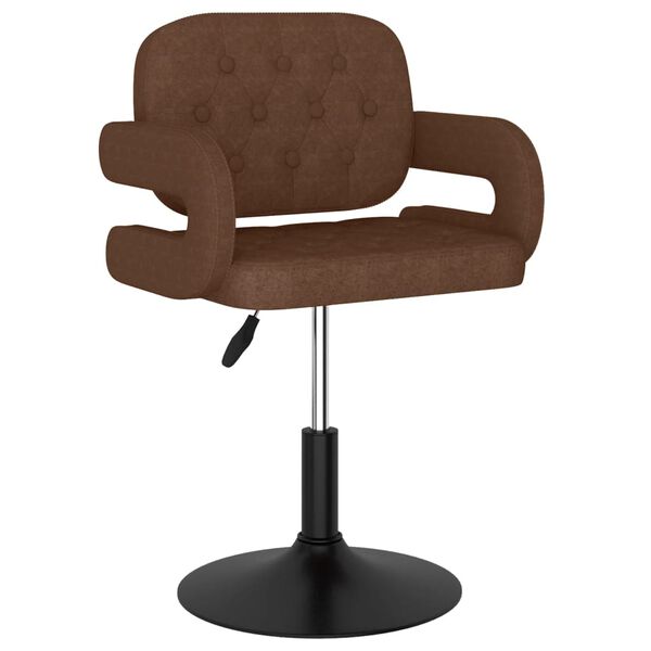 vidaXL Chaise pivotante de salle &agrave; manger Marron Tissu