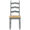 vidaXL Chaises &agrave; manger lot de 2 Corona gris bois massif de pin