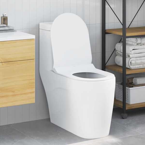 vidaXL Si&egrave;ge de toilette R&eacute;glable Blanc 48,5 x 36 x 5 cm Polypropyl&egrave;ne