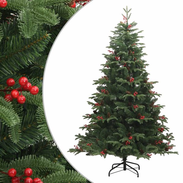 vidaXL Sapin de No&euml;l artificiel avec pommes de pin et baies 240 cm