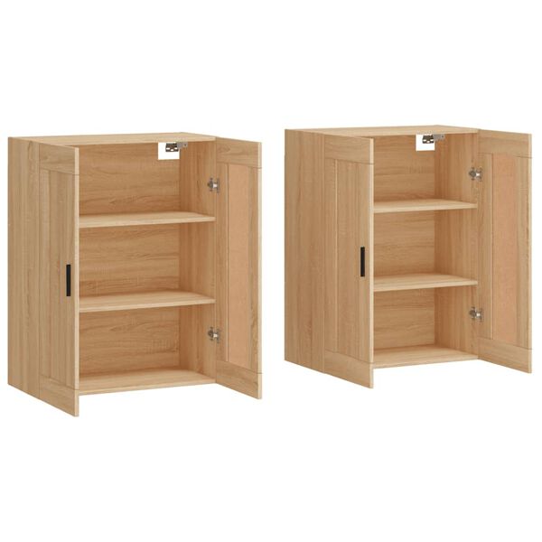 vidaXL Armoires murales 2 pcs ch&ecirc;ne sonoma bois d'ing&eacute;nierie