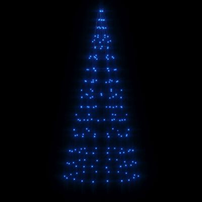 vidaXL Arbre de Noël lumineux sur mât de drapeau 200 LED bleu 180 cm