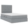 vidaXL Lit avec rangement et matelas Gris clair 120 x 190 cm tissu